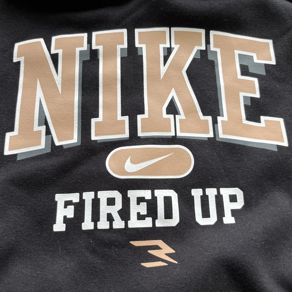 Nike 3Brand FIRED UP Black Pullover Hoodie Sweatshirt Sz. Med (10-12 Yr) NWT